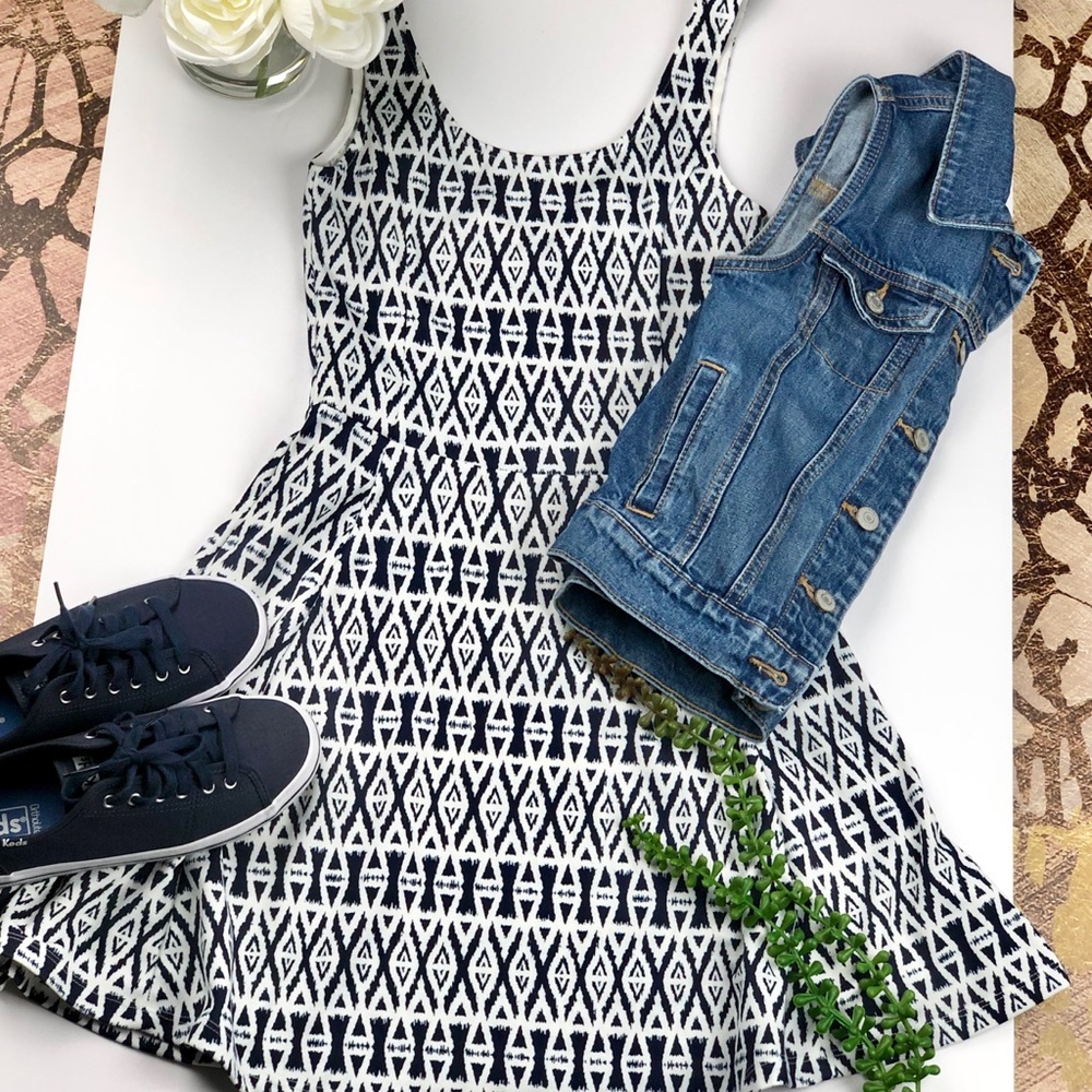 DIVIDED Women’s Printed Cami Dress Blue/White, 4